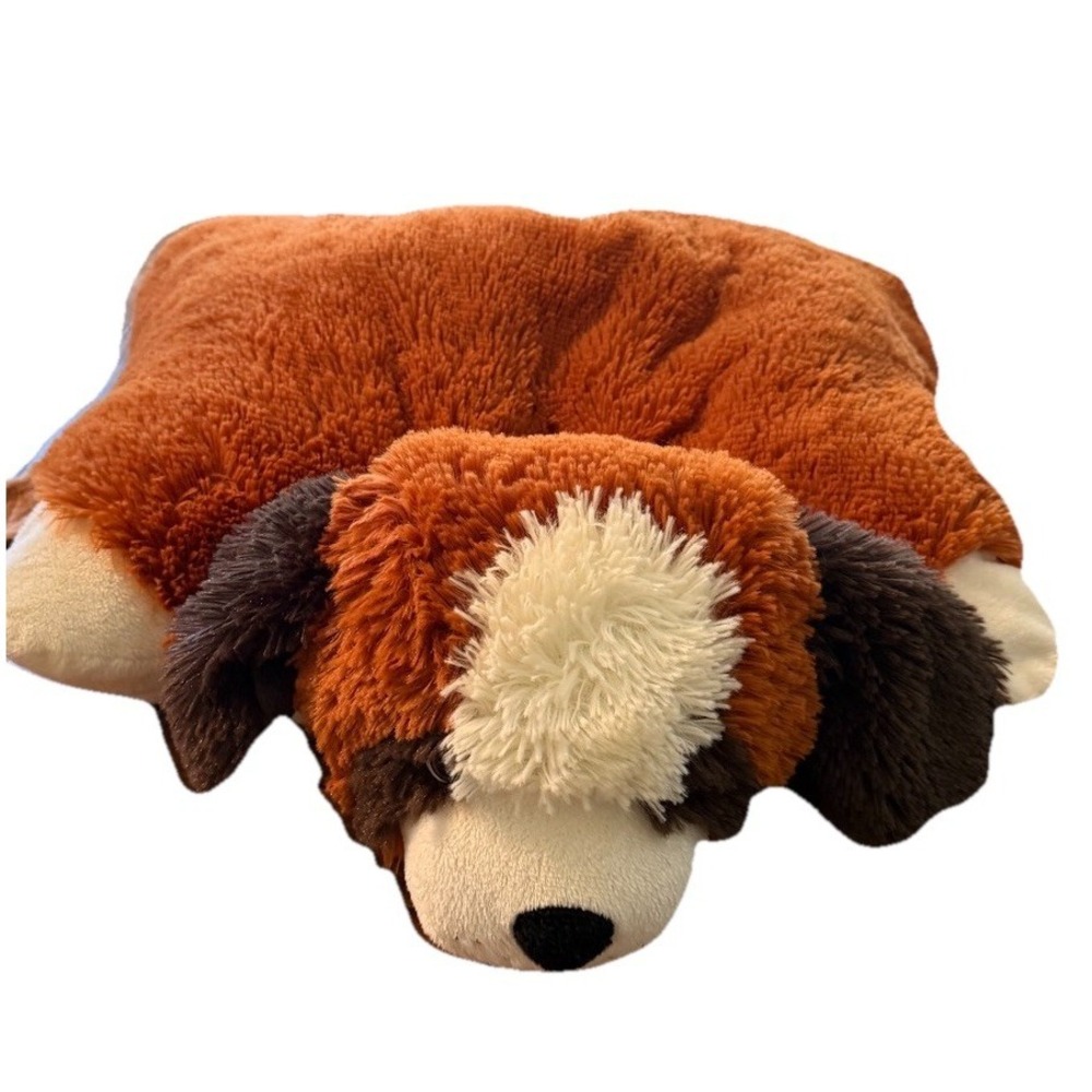 Pillow Pets St. Bernard Plush Folding Pillow Stuffed Animal Dog Brown White